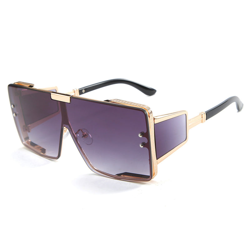 Flat-Top Oversized Sunglasses – Vintage Square Frame (UV400 Unisex)