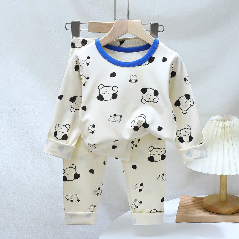 2-Piece Set Soft Cotton Pajamas Children Boys Girls