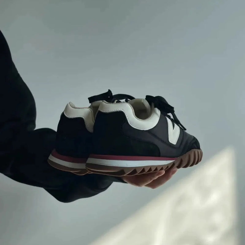 Lace Up Contrast Flat Sneakers