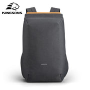 Alternate front view of the Kingsons dark gray backpack highlighting its structured minimalist form.