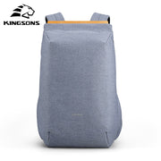 Light blue Kingsons minimalist backpack with smooth fabric finish and simple modern design.