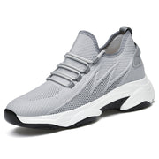 Gray breathable mesh casual running sneakers for men