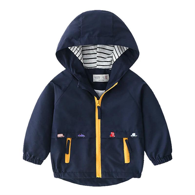 Children Winter Fleece Jackets With Pocket Zipper Toddler Hooded Windbreaker