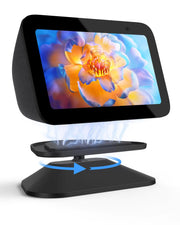 Digital photo frame with a colorful flower display on a white background