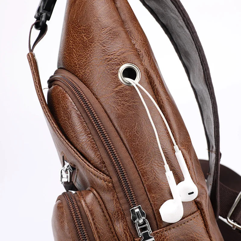 Leather Crossbody Bag for Men