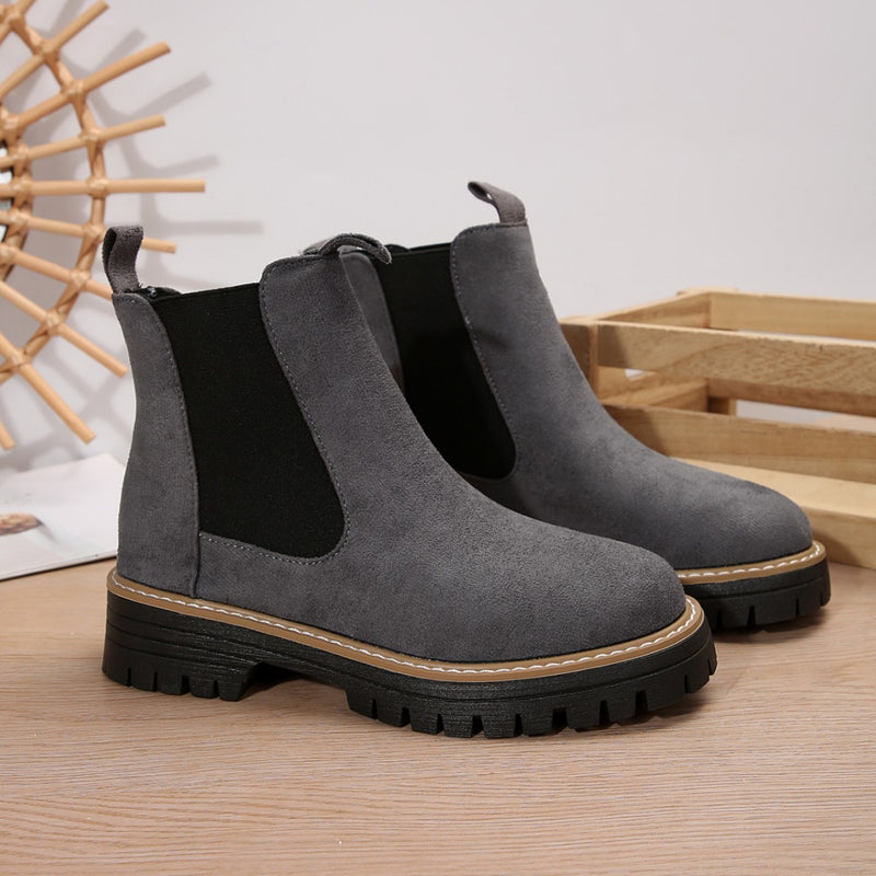 Matte Martin boots round toe oversized shoes