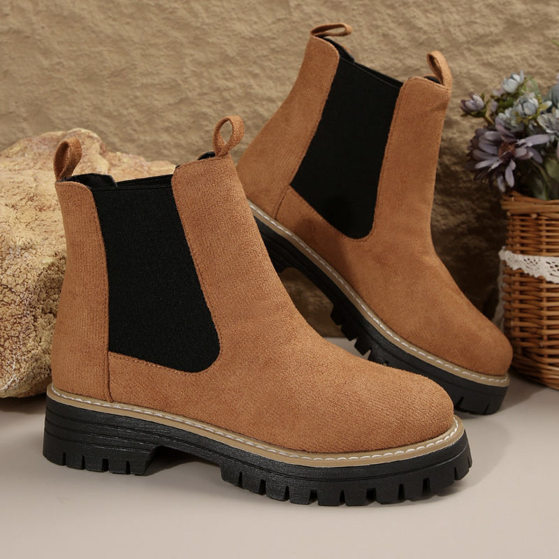 Matte Martin boots round toe oversized shoes