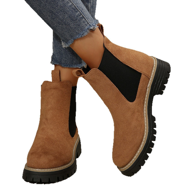 Matte Martin boots round toe oversized shoes