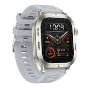Silver Bluetooth smart watch with sporty orange display