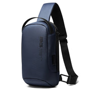 Front view of the BANGE Waterproof Tech Sling Bag showing its sleek compact design and adjustable crossbody strap.