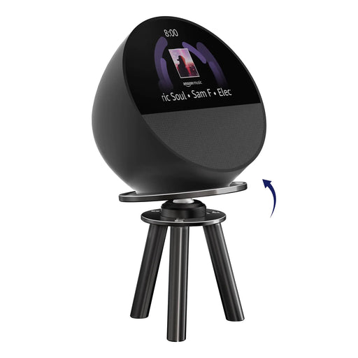 Black spherical device with digital display on a white background