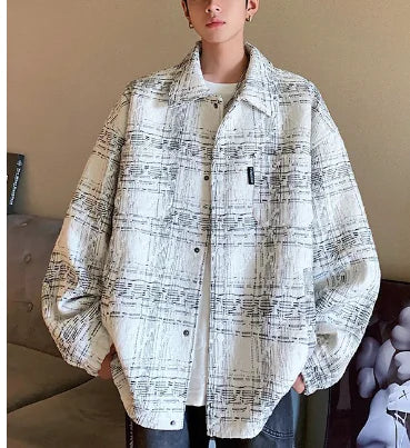 Double-Breasted Frayed Jacket for Men