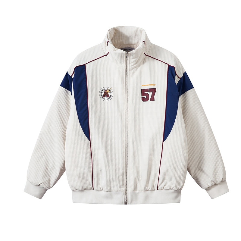 Apricot thermal quilted jacket for men front view
