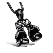 Black boxing gloves necklace pendant o whir background