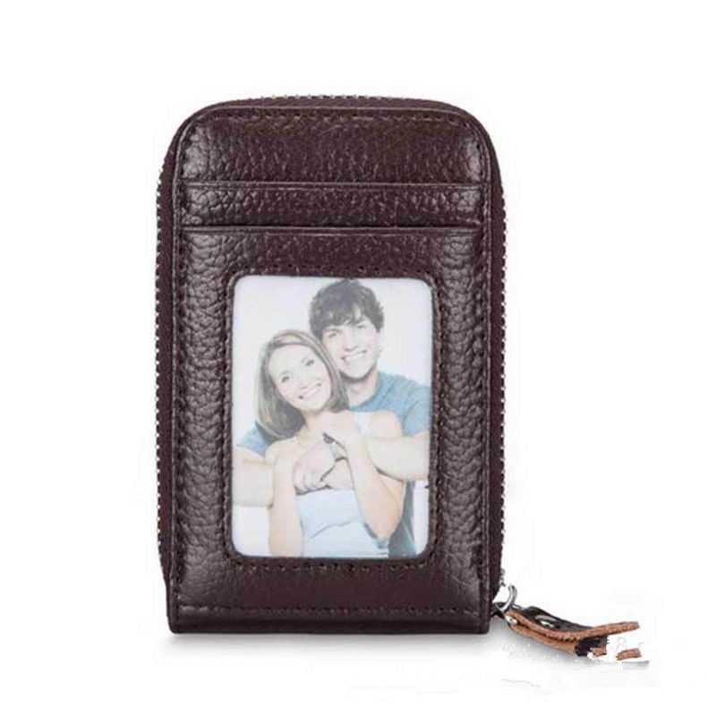 Men’s RFID Blocking Wallet – Multi-Card Zipper PU Leather Wallet