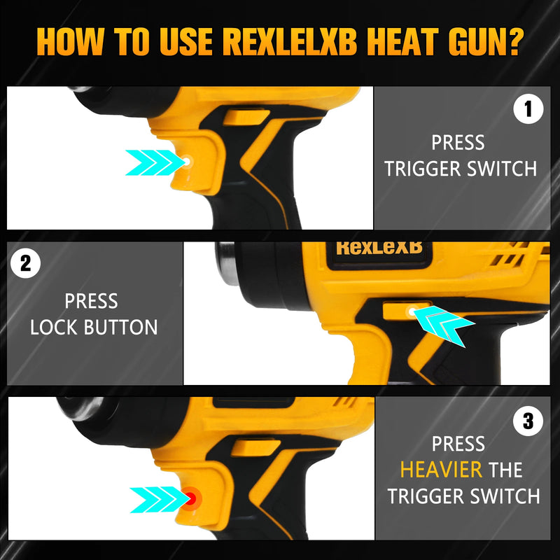 400W Cordless Heat Gun for DeWalt 20V Batteries
