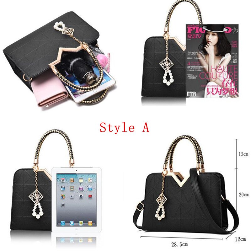 Style A women's handbag size dimensions and storage capacity guide
