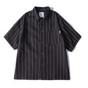 Men’s retro striped loose fit short sleeve shirt