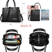 Style D women's handbag dimensions and multi-compartment storage design
