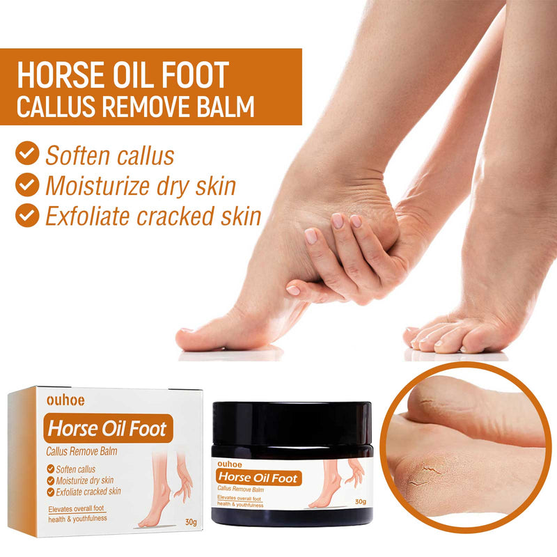 Horse Oil Foot Care Cream for dry cracked heels with shea butter and tea tree oil
