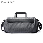Women’s waterproof gym and travel duffel bag with shoe compartment - gray front view
