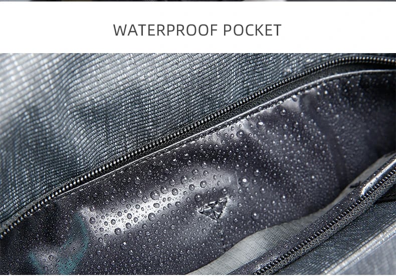 Waterproof pocket inside women’s fitness and travel duffel bag
