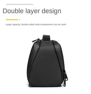 Double-layer cosmetic bag design providing organized storage for beauty and travel essentials.
