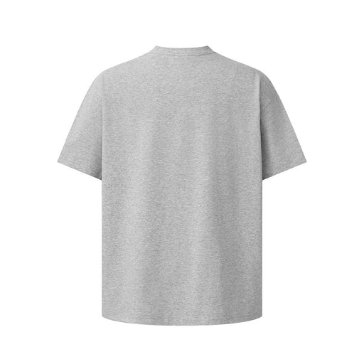 Gray oversized round neck T-shirt for men back view
