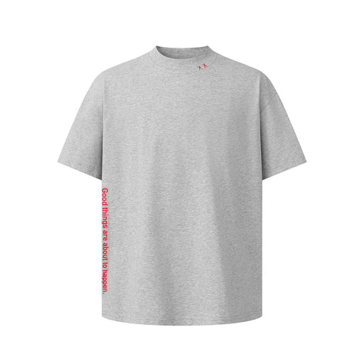 Gray oversized round neck T-shirt for men front view