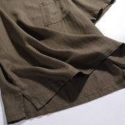 Close-up fabric texture of men's cotton pocket t-shirt showing lightweight breathable material
