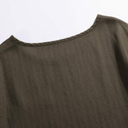 Close-up back neck detail of men's relaxed fit cotton pocket t-shirt showing reinforced stitching and premium fabric texture
