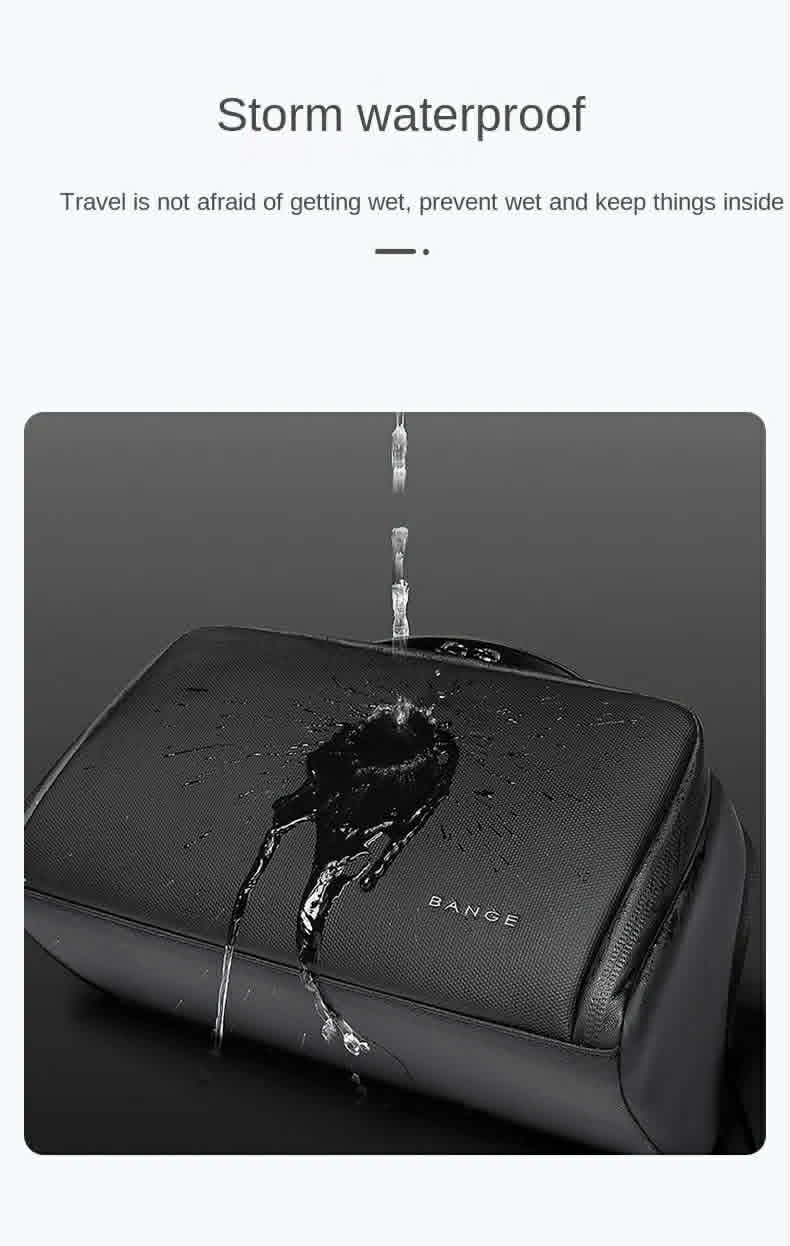 Water-resistant travel cosmetic bag demonstrating waterproof exterior protection.
