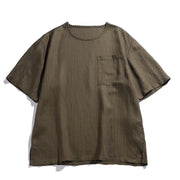 Men’s army green loose fit casual pocket t-shirt
