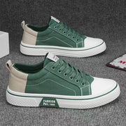 Men’s slip-resistant Green canvas sneakers for everyday casual wear.
