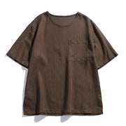 Men’s brown loose fit short sleeve pocket t-shirt
