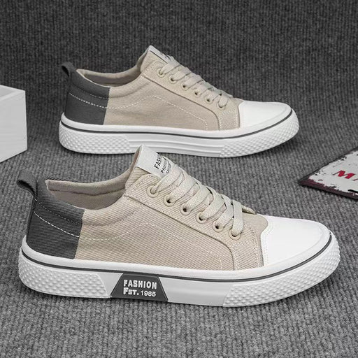 Product view of Men’s casual canvas shoes with breathable Korean-style design
