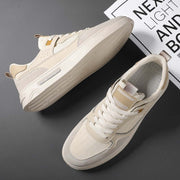 Men’s Casual Skate Sneakers in a stylish beige color, showcasing breathable mesh and modern design for comfort and versatility.