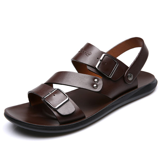 Men’s dual-use beach sandals with adjustable buckle for casual summer wear product view.