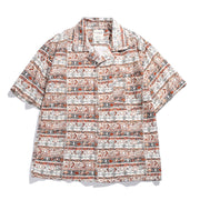 Men’s Hawaiian print Cuban collar loose fit summer shirt front view
