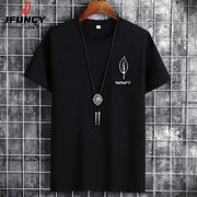 Black Men’s oversized cotton summer t-shirt with minimalist streetwear style