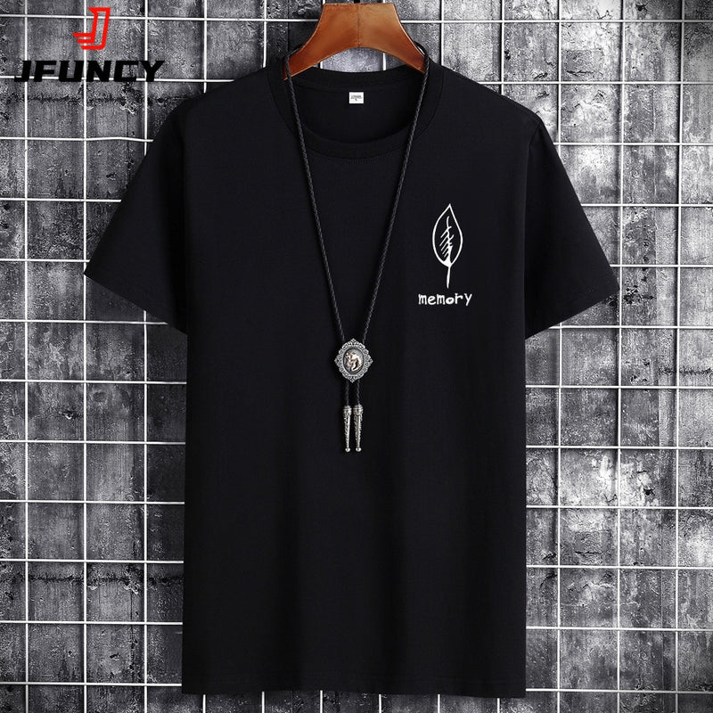 Black Men’s oversized cotton summer t-shirt with minimalist streetwear style