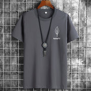 Gray Men’s oversized cotton summer t-shirt with minimalist streetwear style