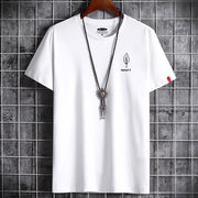 White Men’s oversized cotton summer t-shirt with minimalist streetwear style