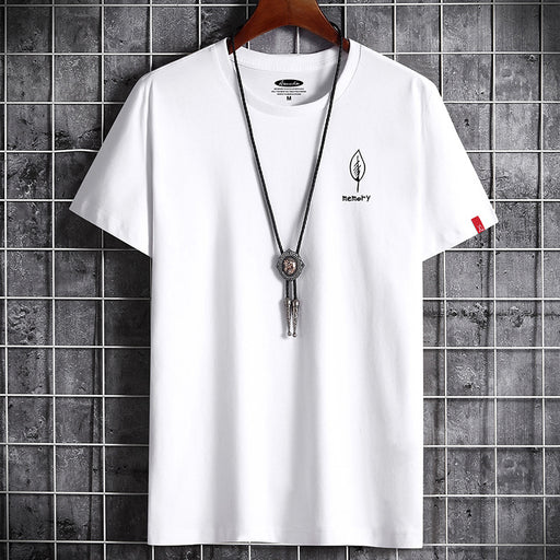 White Men’s oversized cotton summer t-shirt with minimalist streetwear style
