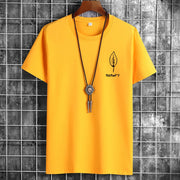 Yellow Men’s oversized cotton summer t-shirt with minimalist streetwear style