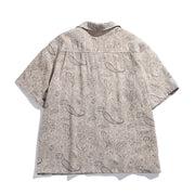 Back view of men’s paisley print short sleeve summer shirt

