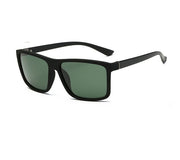 Men’s polarized square sunglasses with green lenses
