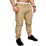 Stylish slim fir cargo joggers for men in beige color, perfect for casual wear and comfort.