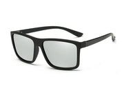 Men’s square frame glasses with clear lenses
