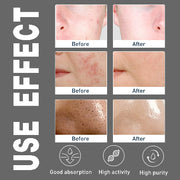 Men’s facial cleanser benefits chart showing invisible pores, moisturizing, refreshing and flawless skin